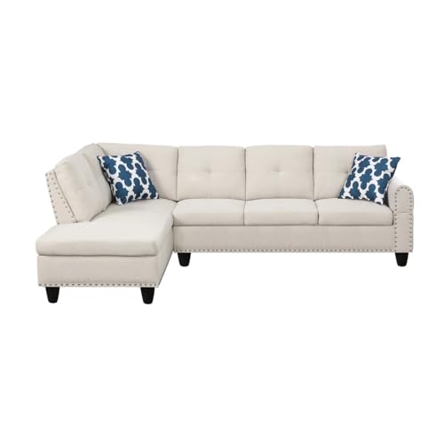 Devion Furniture Regis 4-in-1 Convertible L Shaped Couch with Pull Out Bed and Storage, Sectional Sleeper Sofa with Reversible Chaise for Living Room