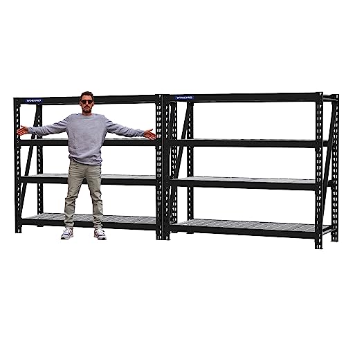WORKPRO 5-Tier Metal Shelving Unit, 48”W x 24”D x 72”H, Heavy Duty Adjustable Storage Rack, 4000 lbs Load Capacity (Total), for Garage, Basement
