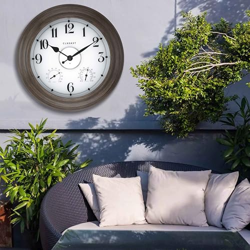 Illuminated Outdoor Indoor Metal Clocks Waterproof 24 inch, Oil Rubbed Bronze Black