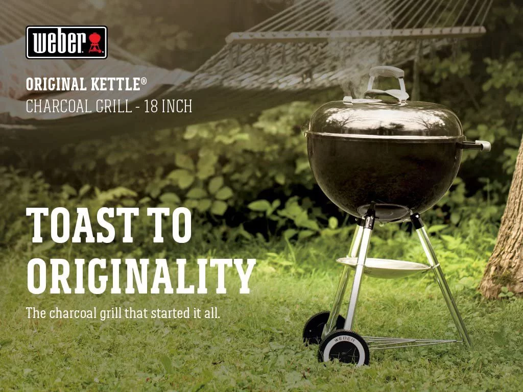 Weber 441001 Original Kettle 18 in Charcoal Grill, Black