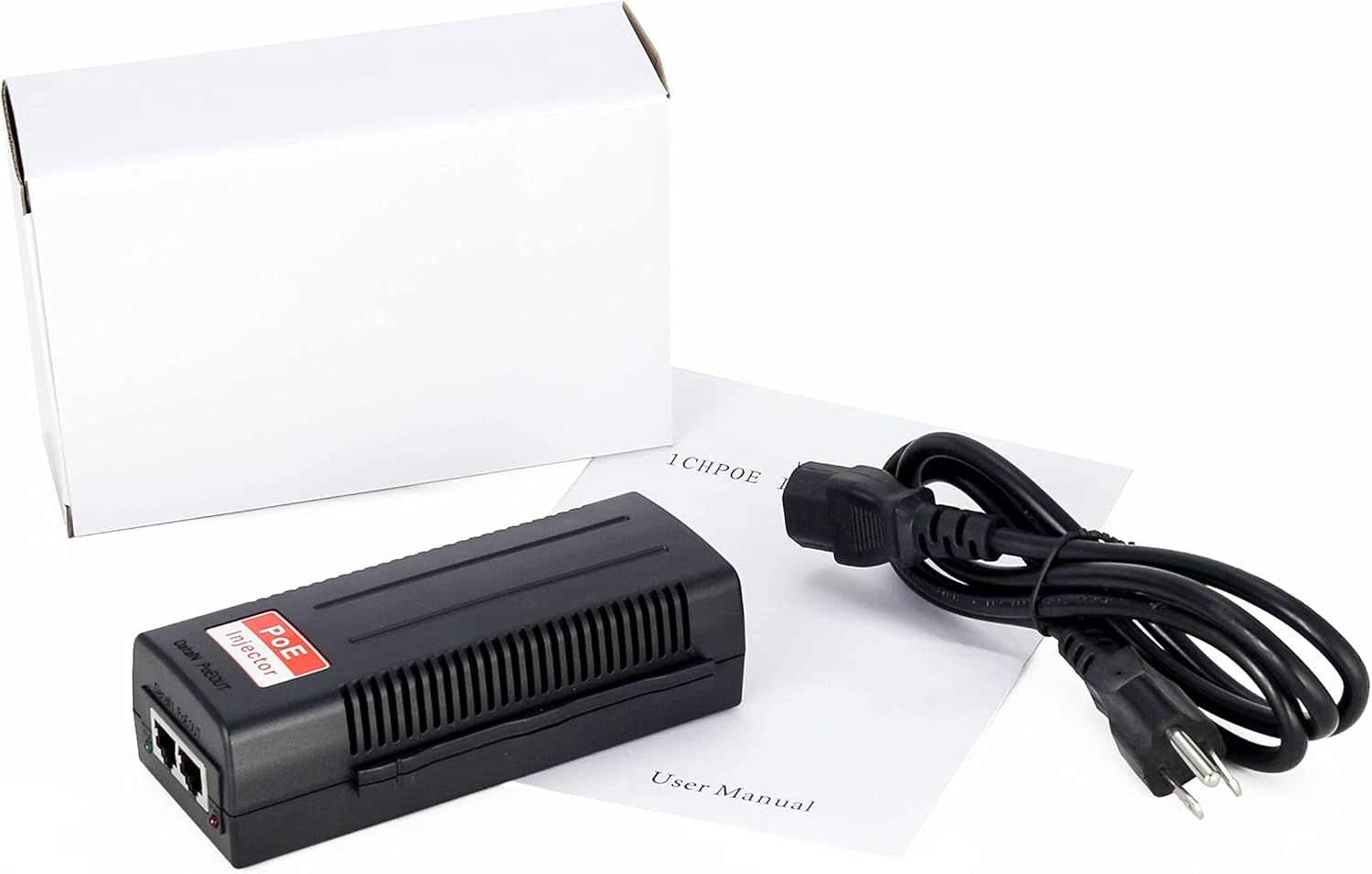 Gigabit PoE Injector Single Port Power Over Ethernet 30W Compliant 10/100/1000Mbps for IP Security Camera Pack of 2