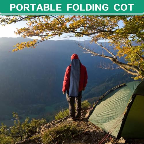 2 Pack Camping Cot with Mattress Comfortable Cot Bed Folding Cot Heavy Duty Cots for Sleeping with Carry Bag for Adults Kids Guest Bed Outdoor Indoor