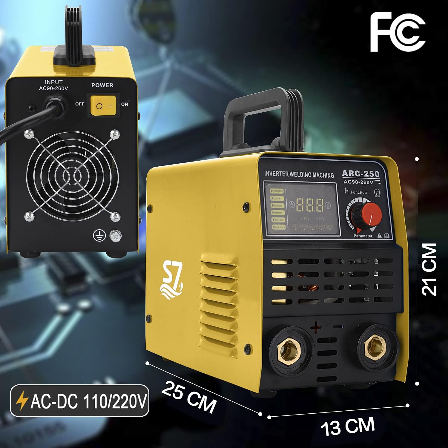 Welder，250A ARC Inverter 110V&220V Welder Machine IGBT Digital Display LCD Hot Start Welder with Electrode Holder,Work Clamp