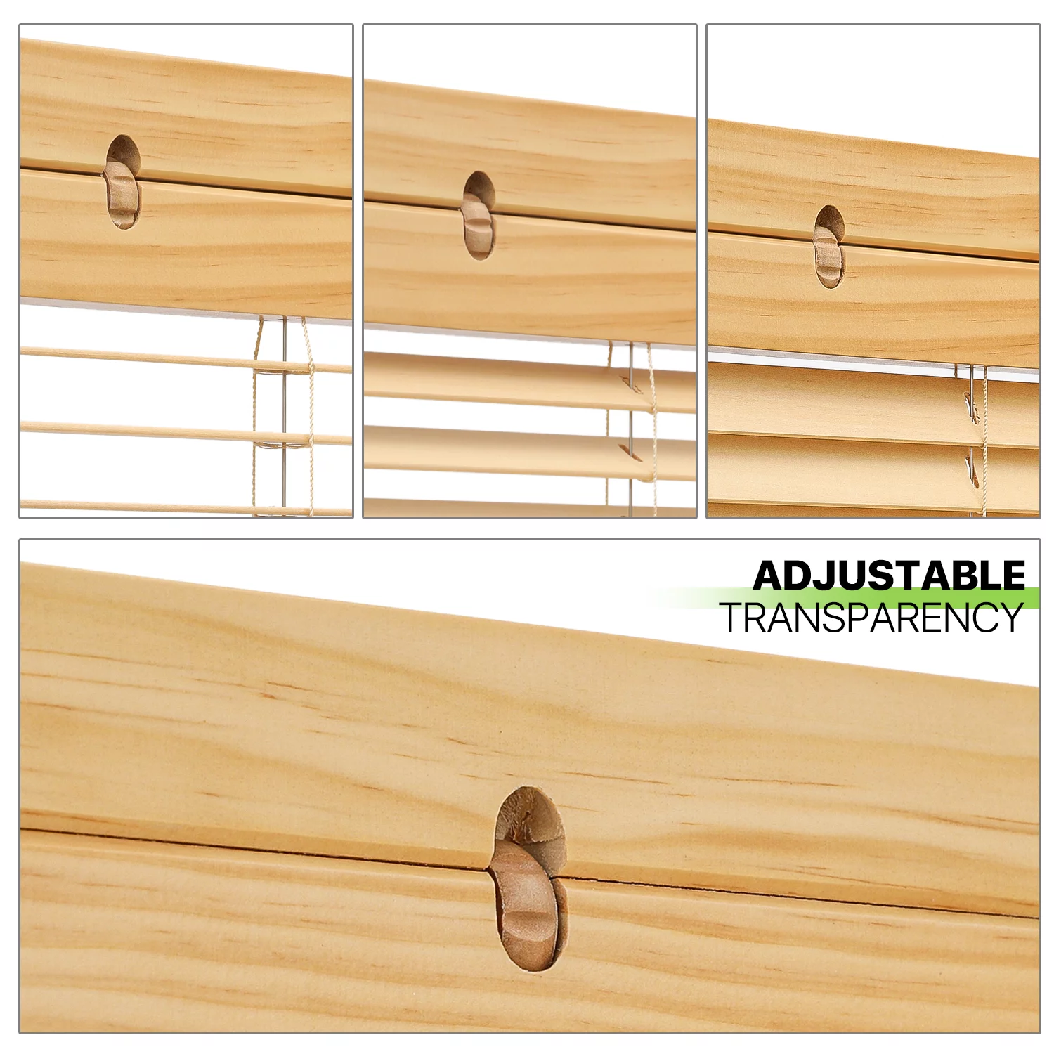 Magshion 5.6 ft Foldable Room Divider, 3 Panel Adjustable Shutter, Wood Portable Privacy Screen for Bedroom Office, Natural