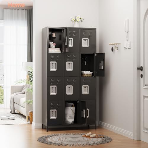 6 Door Metal Storage Locker 18 Hooks,Metal Locker for Employees with Lock for School Garage Office Gym Bedroom,Assembly Required