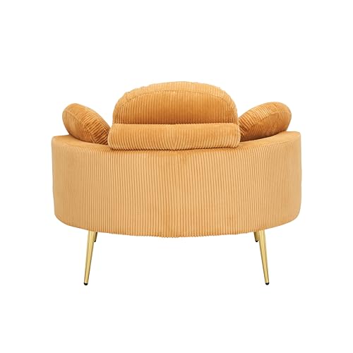 51.5-Inch Oversized Swivel Accent Barrel Chair with Storage Ottoman ,Button Decor and 4 Pillows