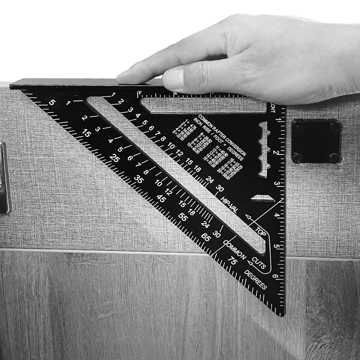 7 inch Rafter Square Aluminum Alloy Double Scale Triangle Ruler Angle Ruler Carpenter Triangle Square Rafter Tool Mensurement Tool for Woodworking