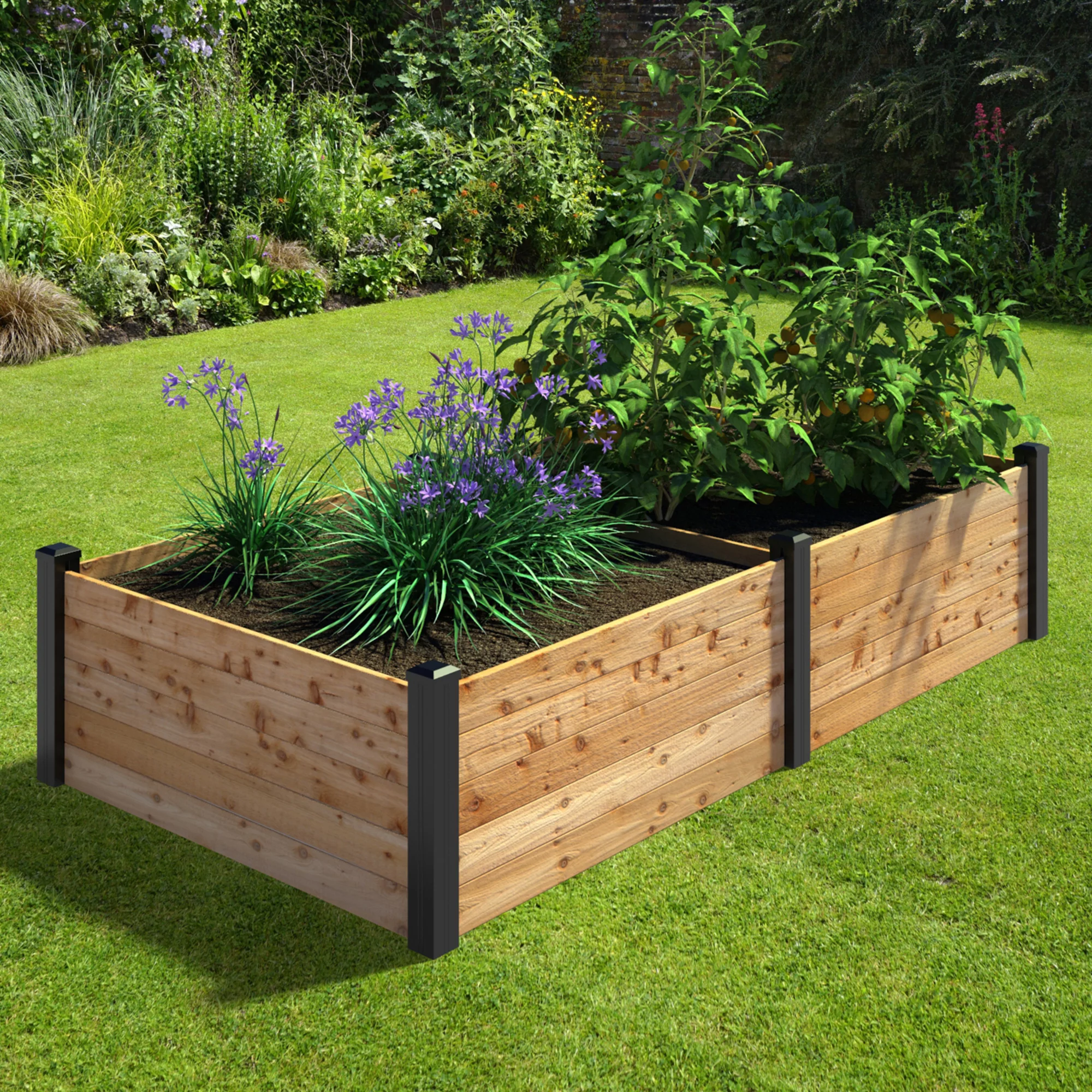Outdoor Essentials Haven 4 ft. x 8 ft. Natural Cedar Raised Garden Bed - Radiant Selections