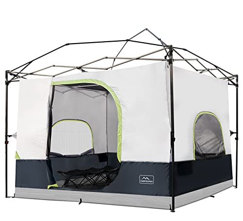KAMPKEEPER Camping Inner Tent for Pop Up CanopyFully Vented Roof, Converts 10'x10' Straight Leg Canopy into Camping TentKhaki