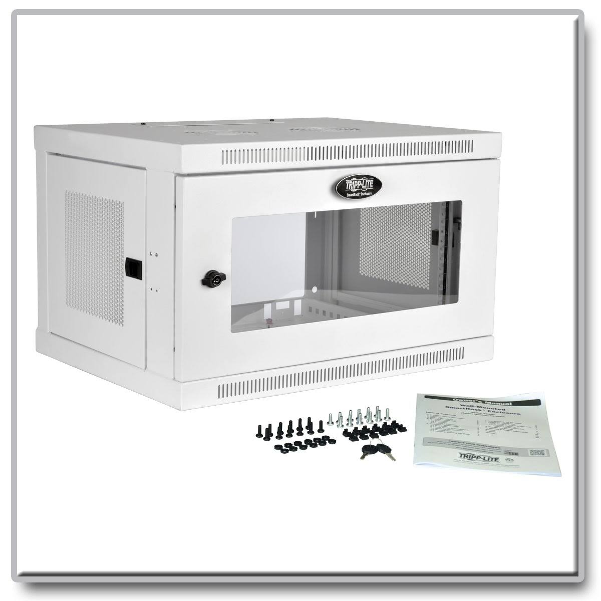 Tripp Lite 6U Wall Mount Rack Enclosure Server Cabinet White w/ Acrylic Glass Door Rack SRW6UWG