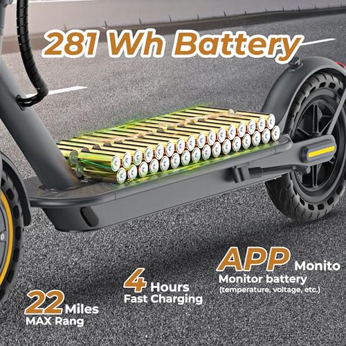 WERHY Electric Scooter, 8.5"/10"/14" Tire, Powerful 350/500W Motor, Top Speed 19/22 MPH, 21-28Miles Max Range