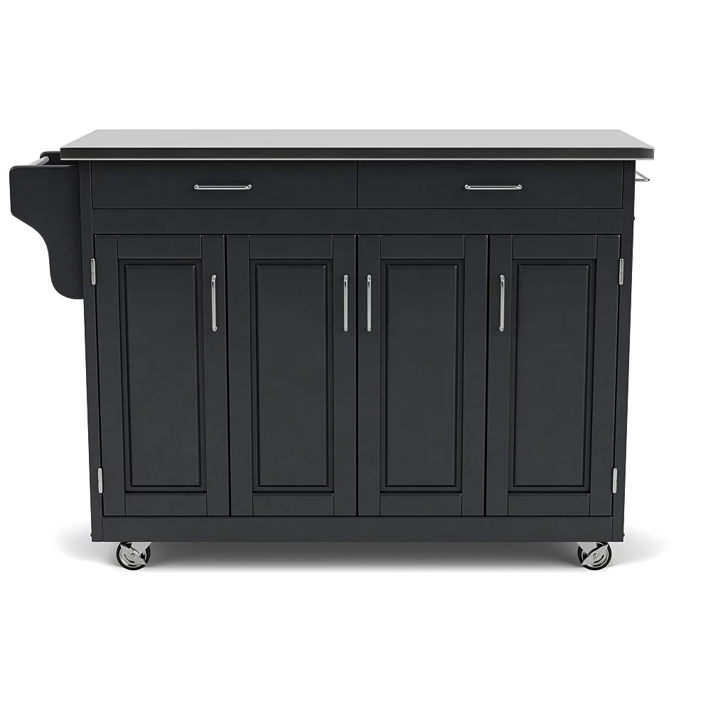 Homestyles Create-a-Cart Wood Kitchen Cart in Black