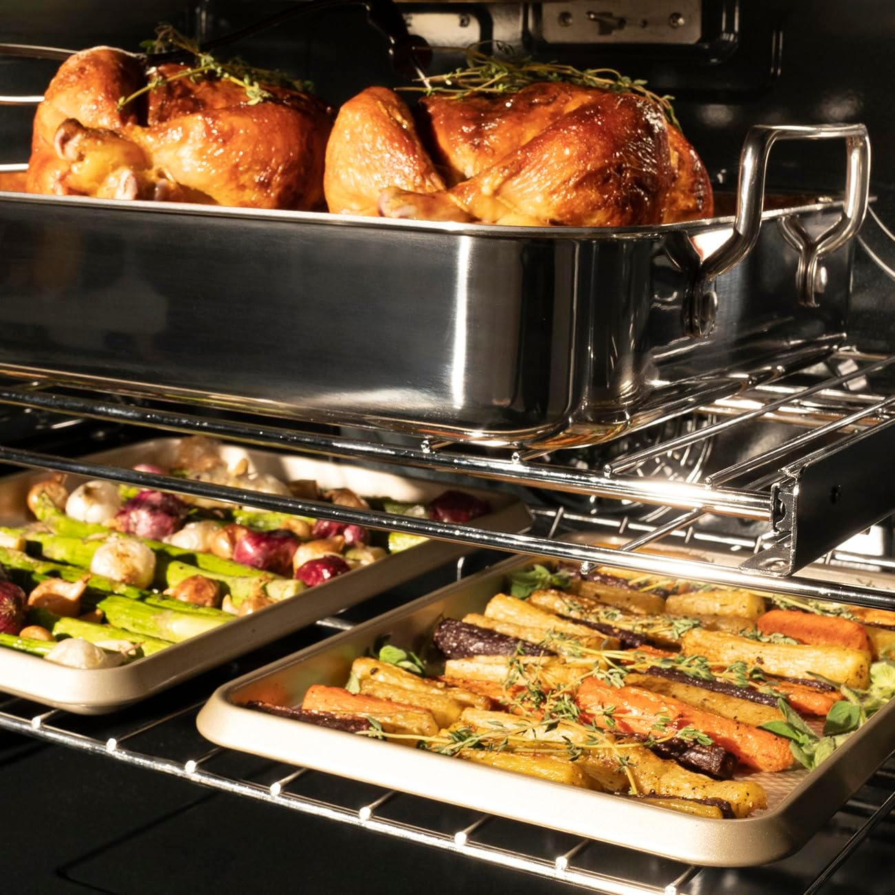 ZLINE 30" Autograph Edition Double Wall Oven with Self Clean and True Convection in Stainless Steel and Champagne Bronze (AWDZ-30-CB)