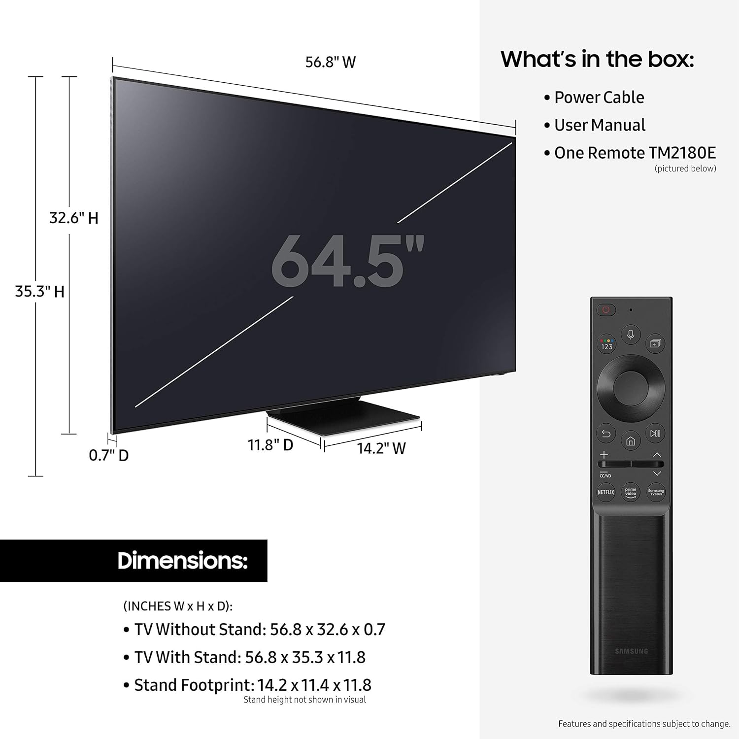 Samsung QN65QN800A 65 Inch Neo QLED 8K Smart TV (2021) (Renewed)
