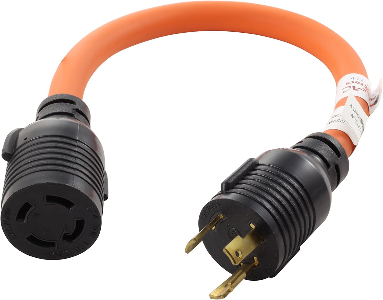 AC WORKS Generator to Transfer Switch L14-30 Inlet Box Adapter (TT-30 RV 30Amp to L14-30 Flexible) Pack of 2