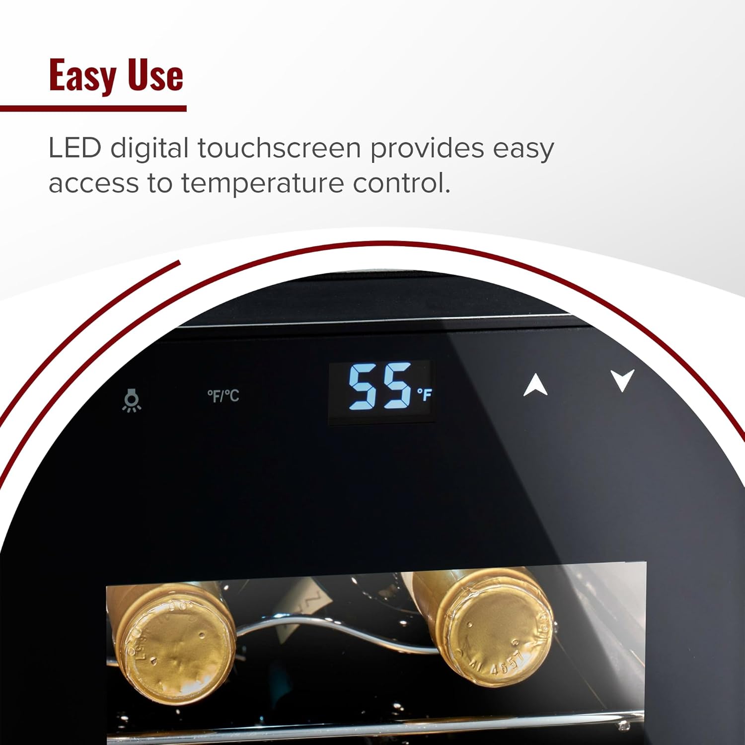 Wine Enthusiast 6-Bottle Countertop Wine Cooler - Mini Fridge for Kitchen with 3 Shelves, Adjustable Temperature Control