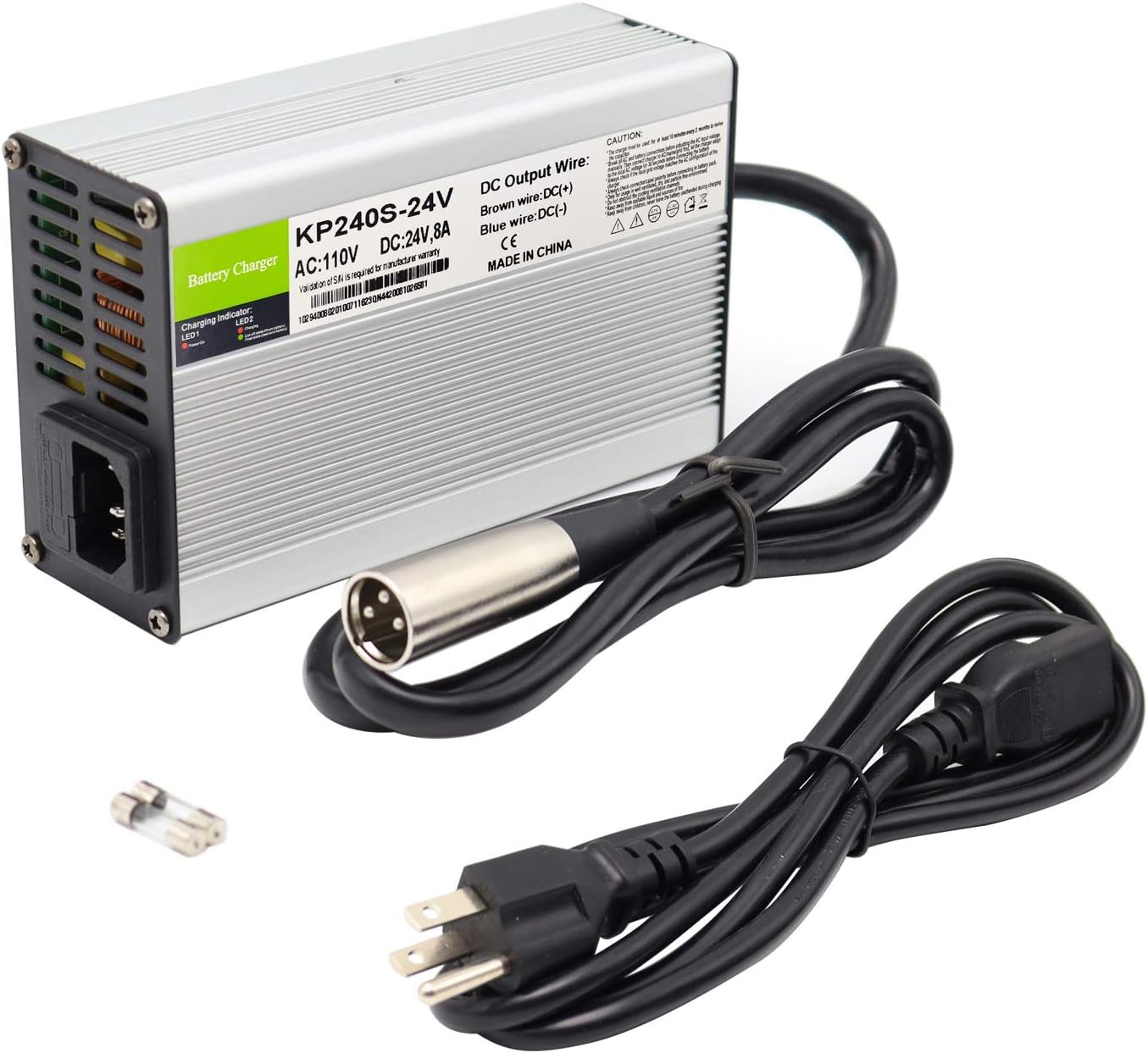 24V 8A Lead Acid Battery Charger with 3-Pin XLR Connector for Jazzy 1450, invacare tdx 3, Invacare Pronto M51, Sunrise Medical, Quickie