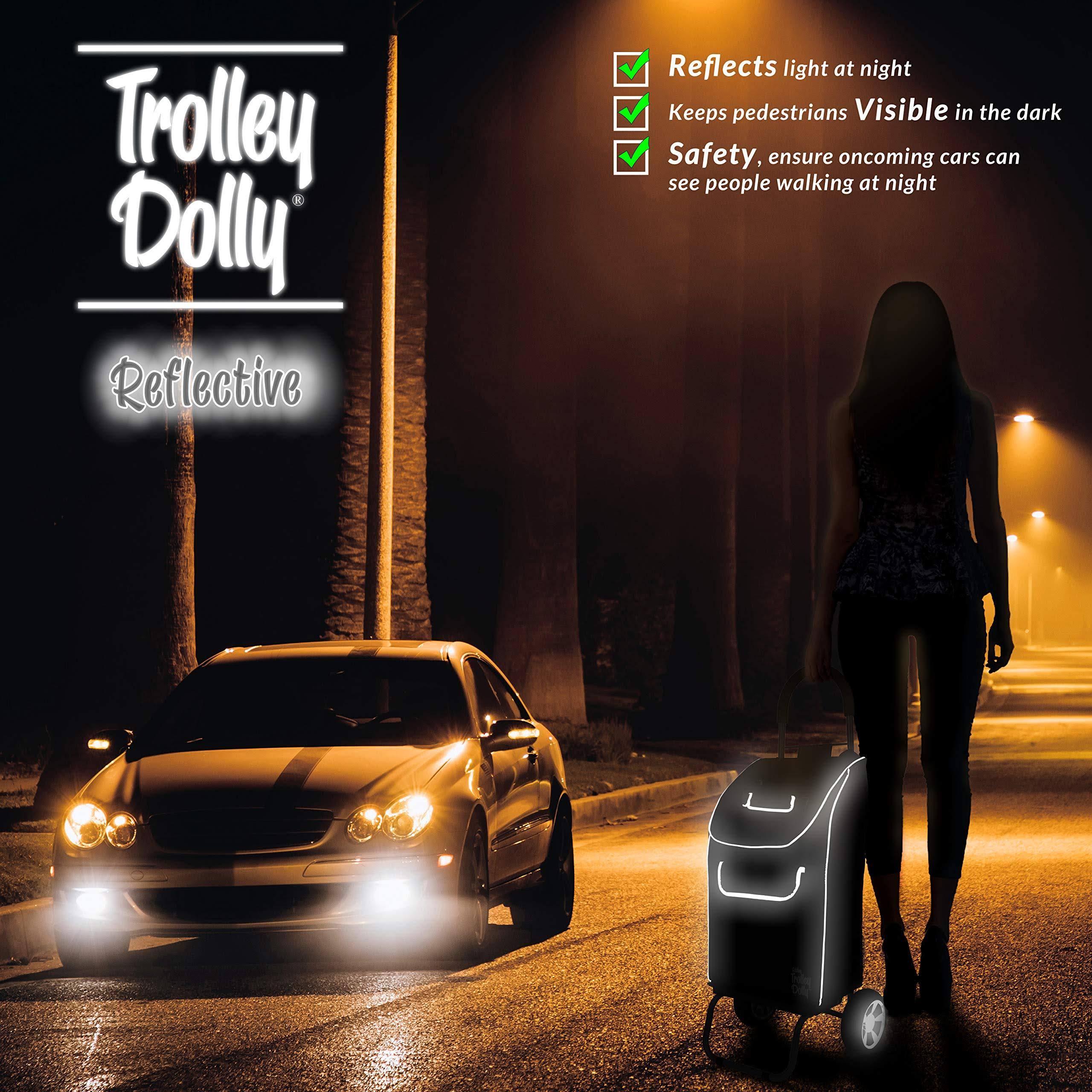 Dbest Products Trolley Dolly, Reflective Shopping Grocery Foldable Cart