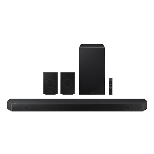 SAMSUNG Q990D 11.1.4ch Soundbar w/Wireless Dolby Atmos Audio, Rear Speaker Included, Q-Symphony, SpaceFit Sound Pro, Adaptive Sound