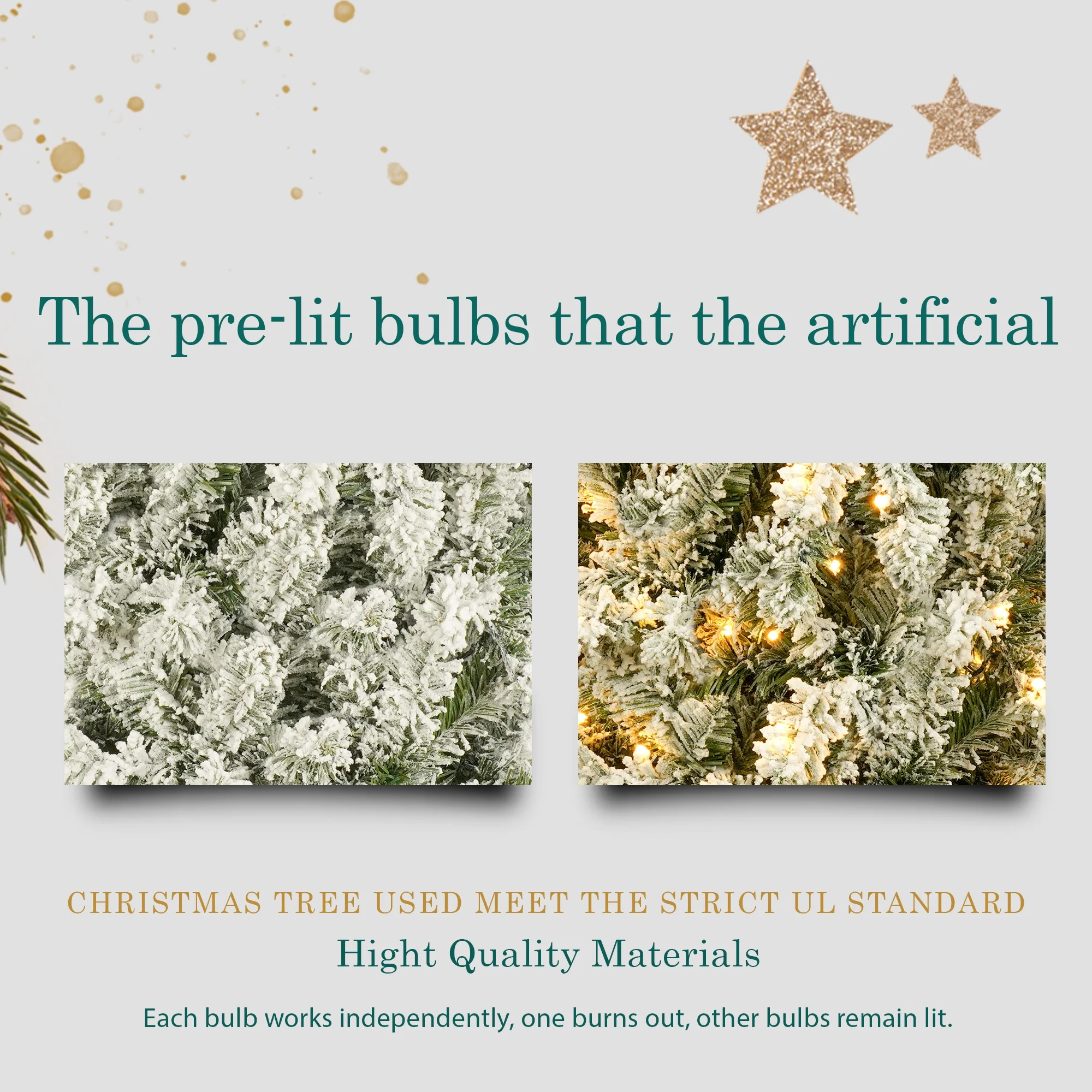 PAPROOS Upside Down Christmas Tree with Lights, 6FT Prelit Artificial Christmas Tree with 360 LED Lights and 966 Branch Tips