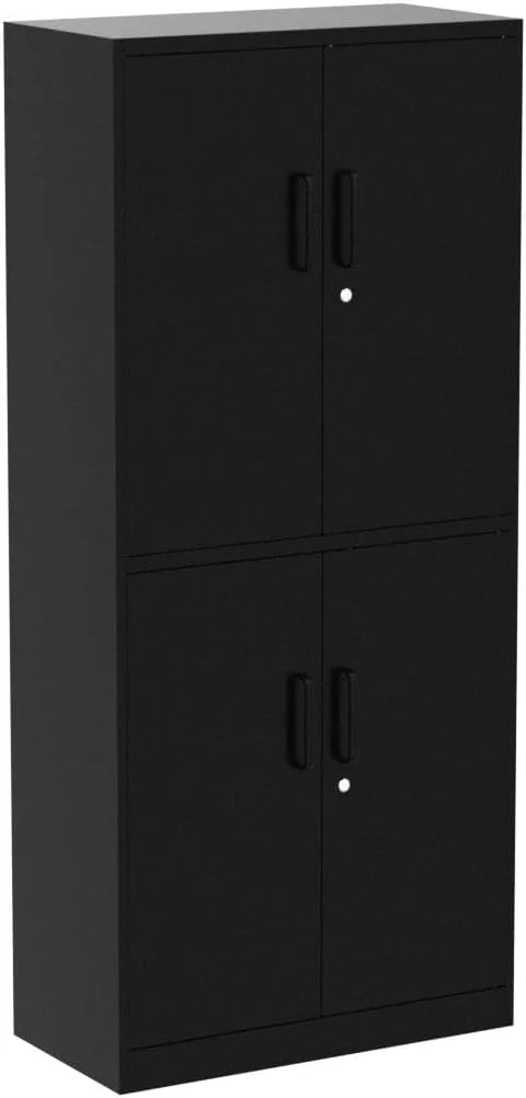 Metal Storage Locking Cabinet with 4 Doors and 2 Adjustable Shelves,71" Lockable Garage Tall Steel Cabinet,for Home Office,Living Room,Pantry,Gym