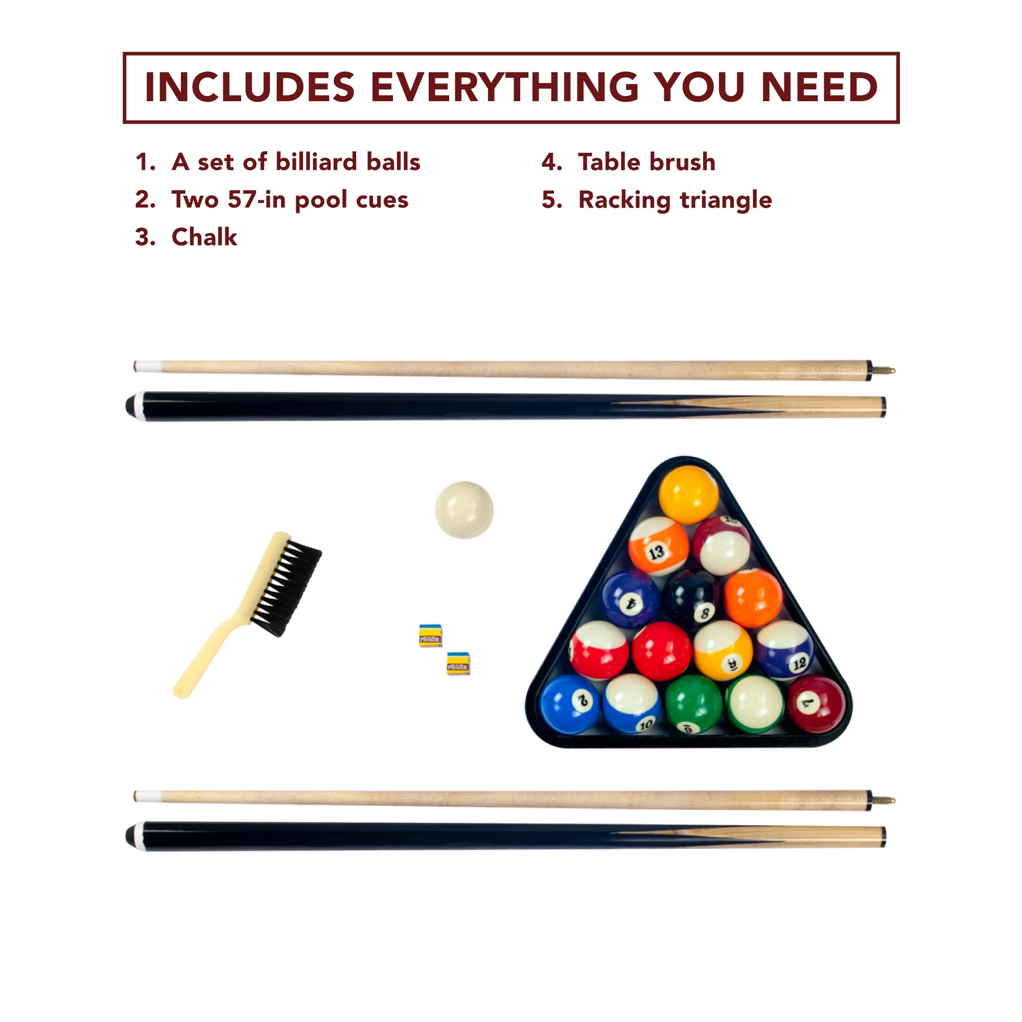 Hathaway Hustler 7-Foot Pool Table with Blue Felt, Internal Ball Return System, Easy Assembly, Pool Cues and Chalk - Curated Treasures Market