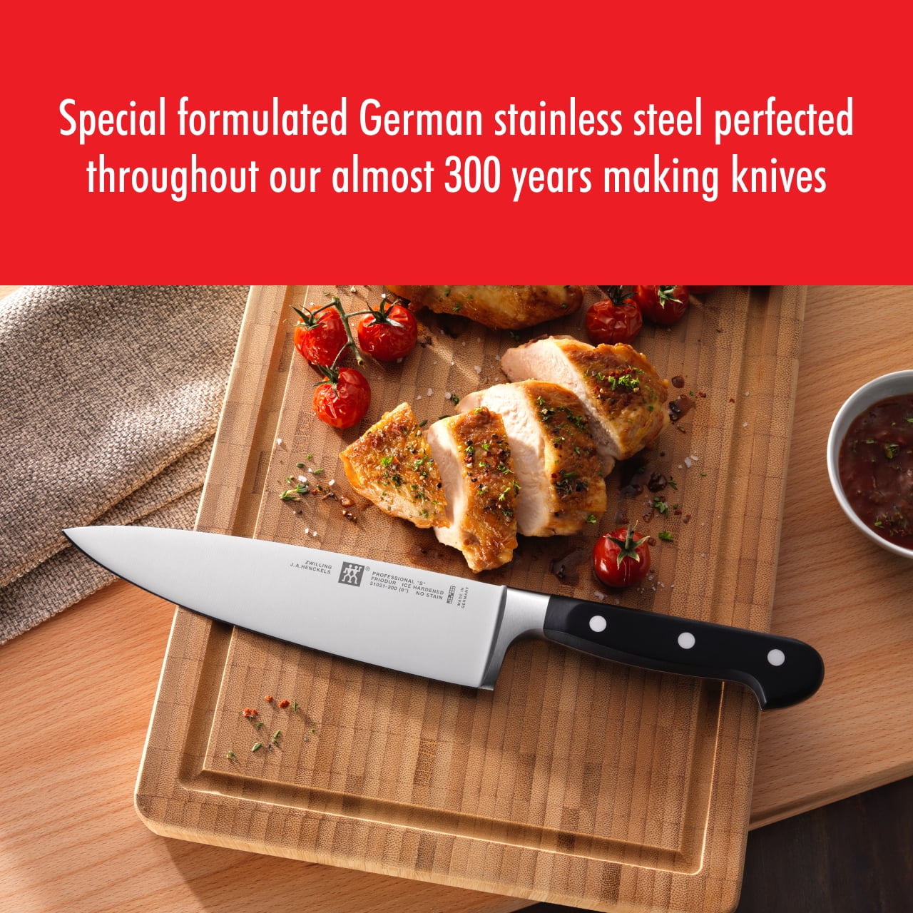 ZWILLING J.A. Henckels Professional "S" 16-pc Knife Set With 17.5" Stainless Magnetic Knife Bar