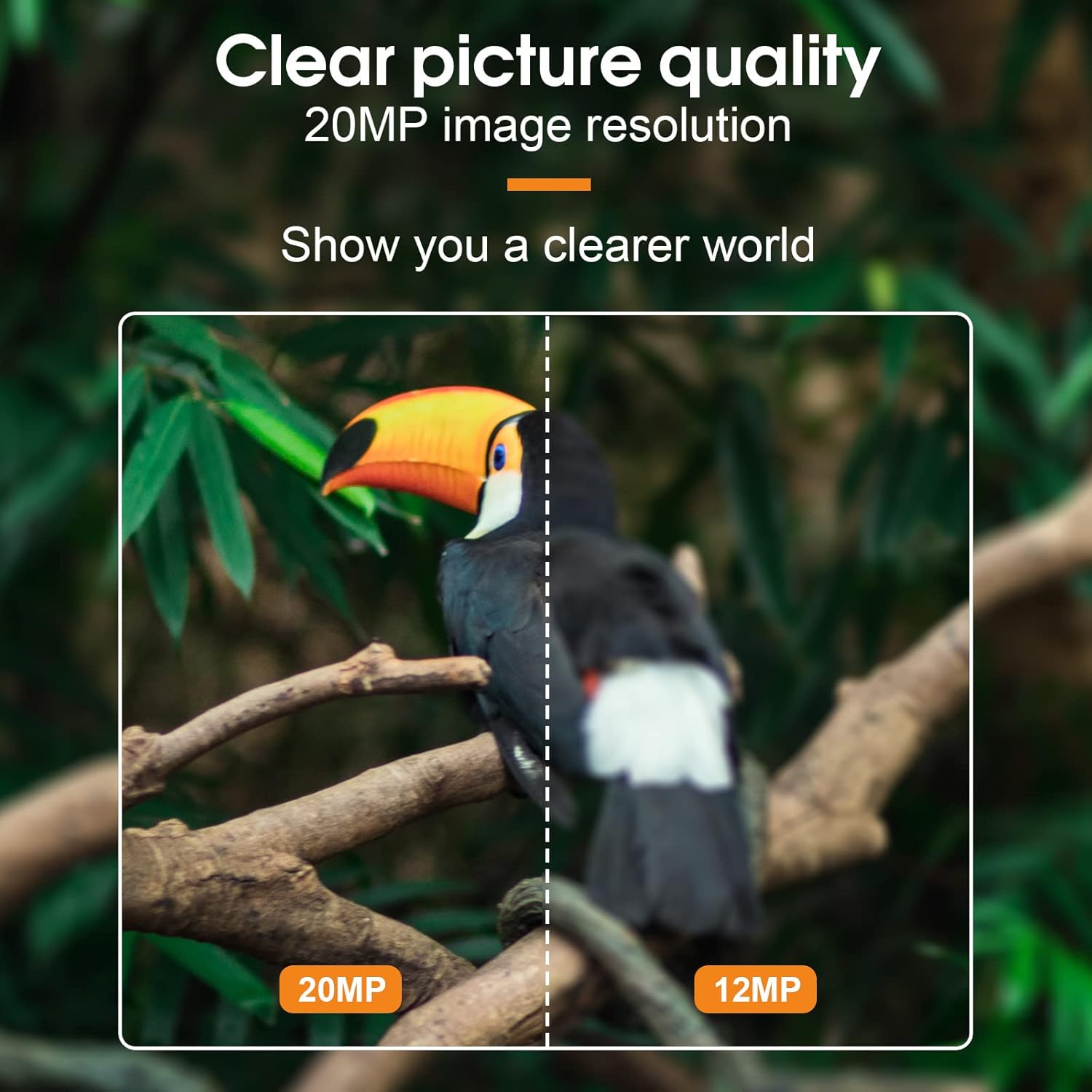 Trail Camera - 1080P 20MP Hunting Game Camera with 120° Wide-Angle Motion Sensor No Glow IR Night Vision Motion Activated