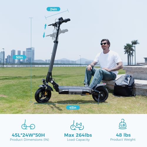 Electric Scooter, 1000W/800W/750W Powerful Motor, 28/25 MPH & 28/25 Miles, 10"/9.3" Pneumatic Tires, Dual Brakes & Dual Shock Absorbers