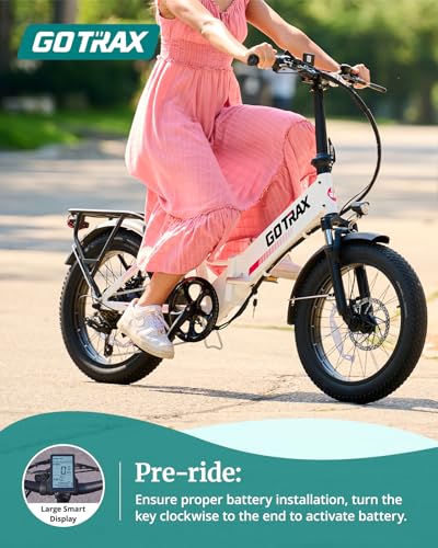 Gotrax 20" Folding Electric Bike with 55 Miles (Pedal-assist1) by 48V Battery, 20Mph Power by 500W, Smart LCD Display and 5 Pedal-Assist Levels