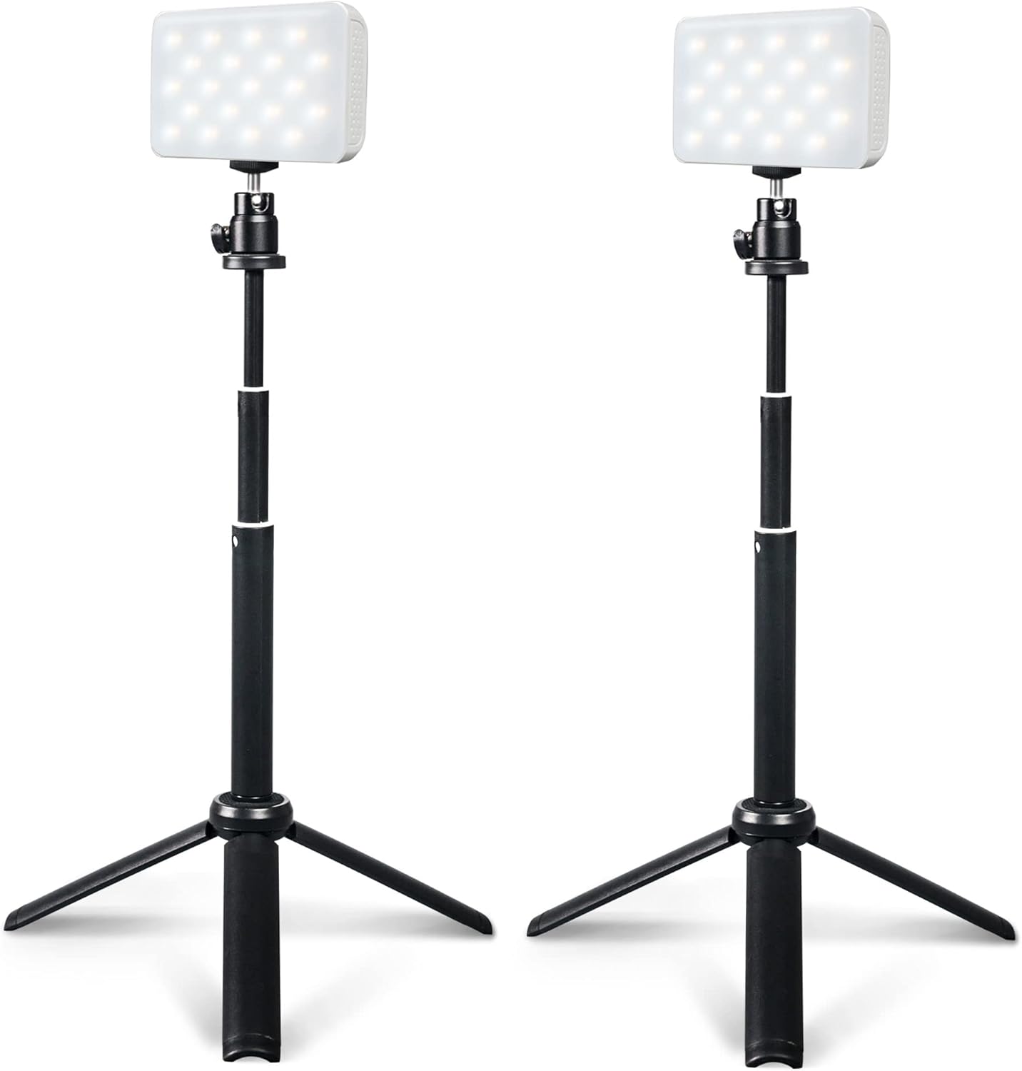 2 Packs RGB LED Camera Video Light Kit, Portable on Camera Photo Light Panel Dimmable for DSLR Camera Camcorder with Tripod, High Brightness
