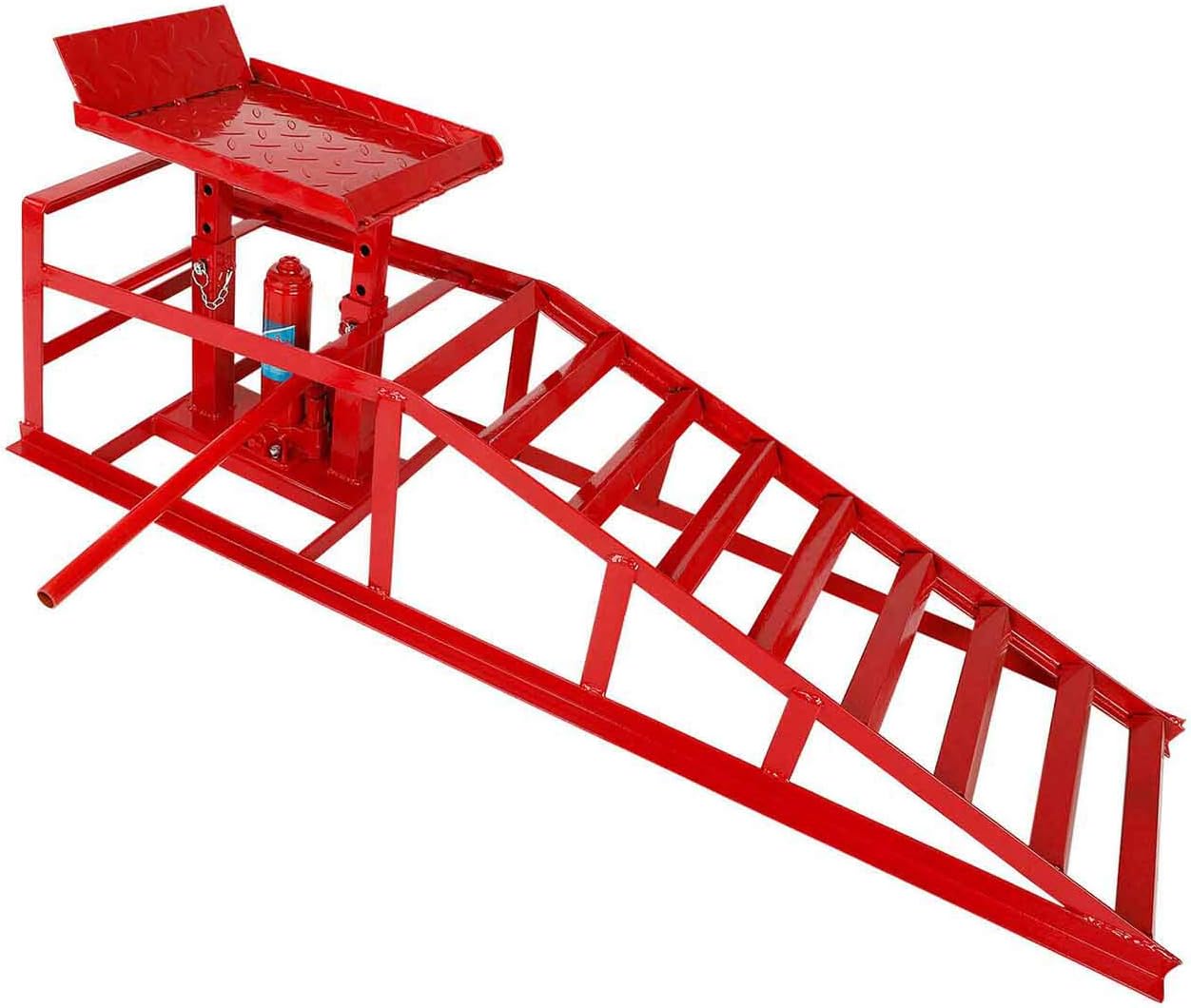 TYFYB 1 Pack Red 5000lbs Capacity Low Profile Car Lift Service Ramps Truck Trailer Garage Automotive Hydraulic Lift Repair Frame Lift Height