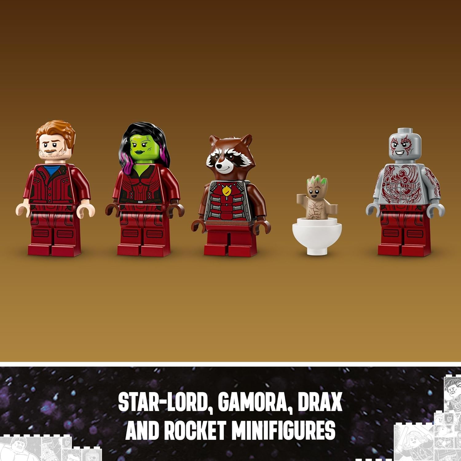 LEGO Marvel Guardians of The Galaxy: The Milano Buildable Starship Toy, Marvel Gift for Kids with 4 Super Hero Minifigures