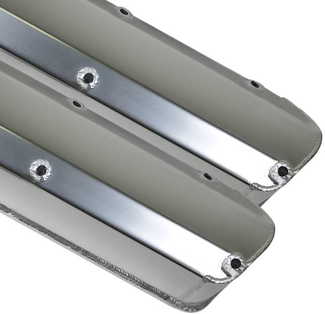 DEMOTOR PERFORMANCE Fabricated Tall Valve Cover Long Bolts w/o Holes Polished Compatible for Small Block Ford SBF 289-302-351W