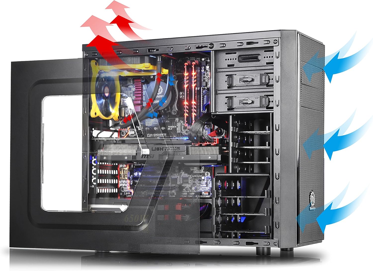 Thermaltake Versa H24 Window SPCC ATX Mid Tower Computer Chassis CA-1C1-00M1WN-00