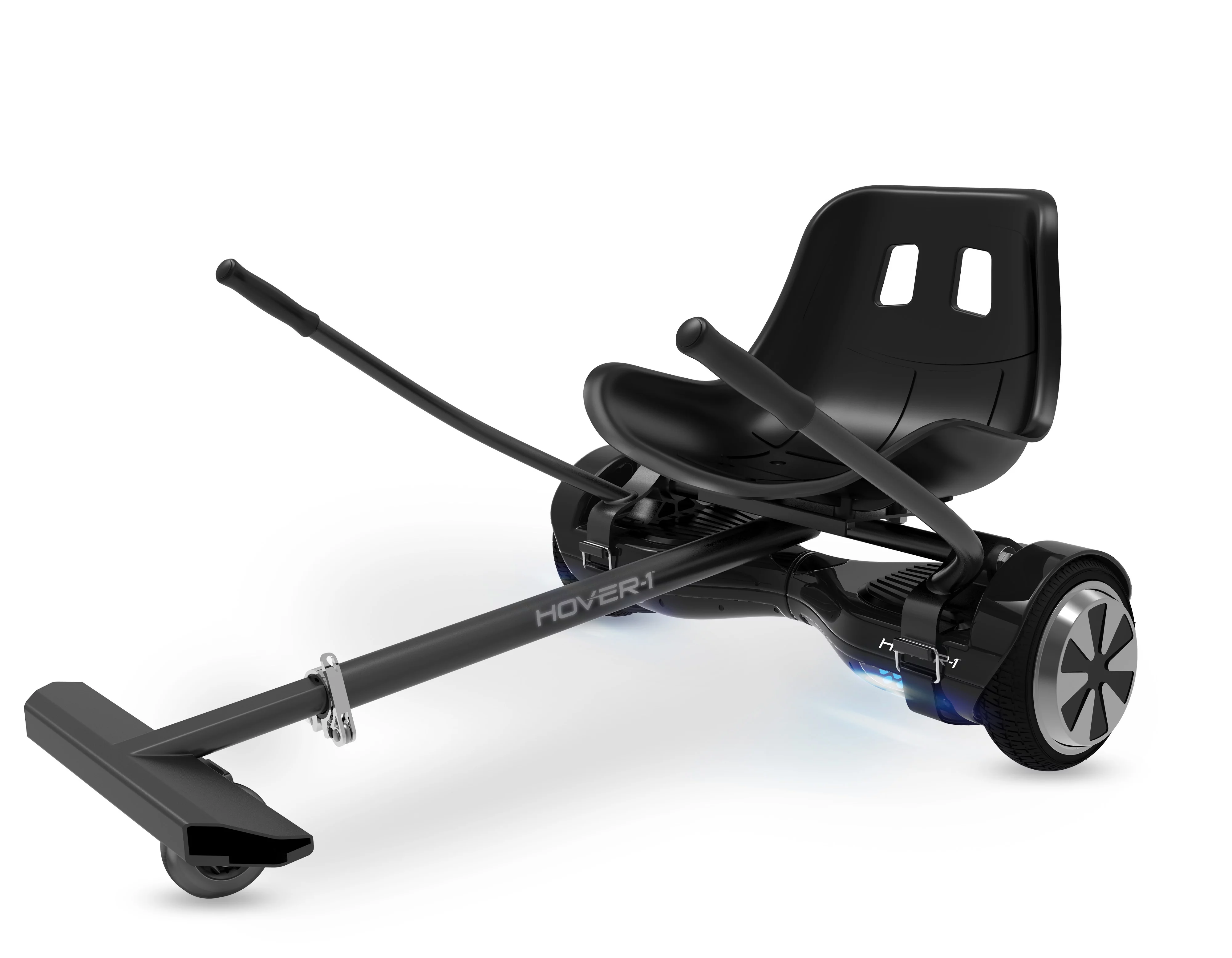 Hover-1 Kart and Ultra Electric Hover board with 6.5 In. Wheels and LED Lights Combo - Black