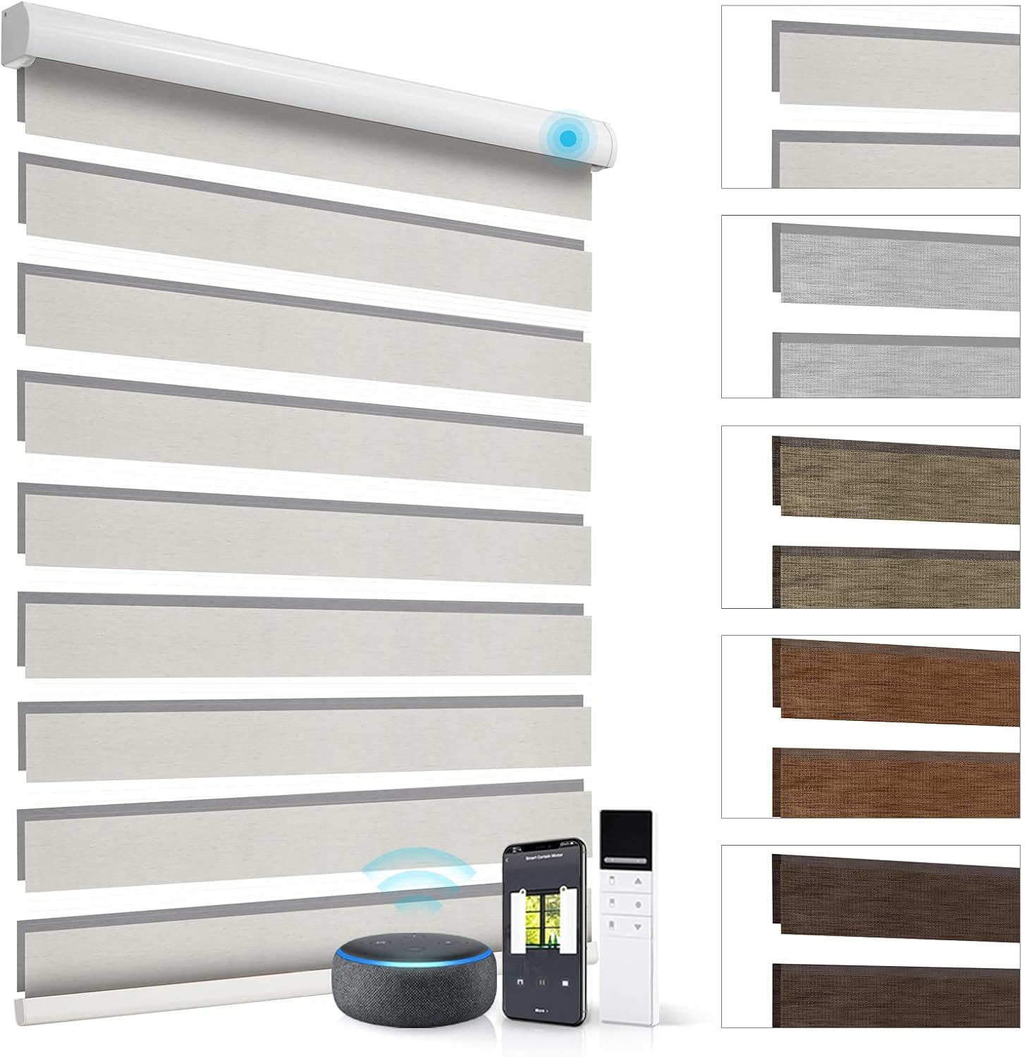 ZSTARR Motorized Blackout Window Blinds Customize Width(25-93 in) Remote Control Wireless Roller Shades Blinds for Windows, Office,Home, Hotel, Club