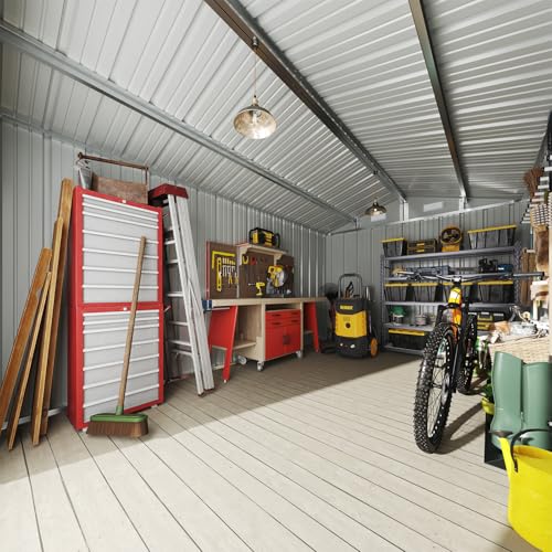 Aoxun 6.2x4 FT Shed Outdoor Storage Shed Metal Garden Shed with Lockable Doors & Slooping Roof Tool Shed Bike Shed for Backyard, Patio