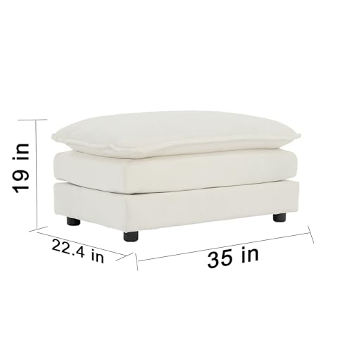 U-Shaped Modular Sectional Sofa with Footrests, 111" Oversized Chenille Comfy Sectional Couches for Living Room