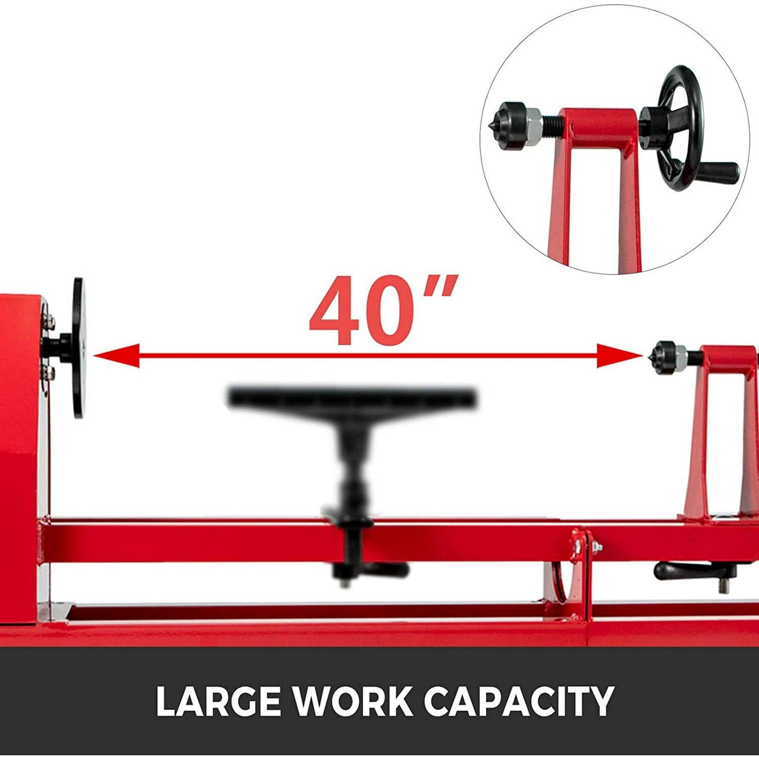 Vevor Wood Lathe 14 inch x 40 inch Power Wood Turning Lathe 1/2hp 4 Speed 1100/1600/2300/3400rpm - Shop Hardware Tools Online Store