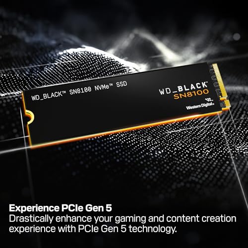 WD_BLACK 1TB SN8100 NVMe SSD Internal Solid State Drive - Gen 5 PCIe 5.0x4, M.2 2280, Seq. Read Speeds Up to 14,900 MB/s, Best for AI Applications