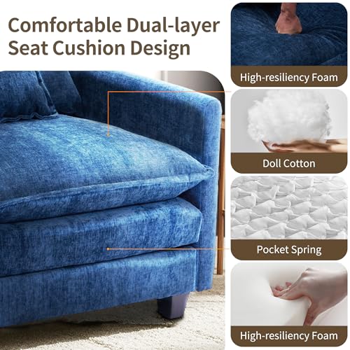 SweetGO corporation 40" Chenille Lounge Chair for Reading, Modern Couch Cozy Sofa Bed