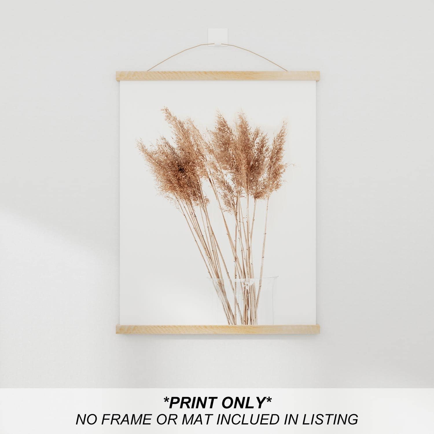 heilkee Boho Wall Art Modern Farmhouse Bathroom Decor Cute Pampas Grass Wall Decor Botanical Prints Beige Room Aesthetic Neutral Kitchen Bedroom