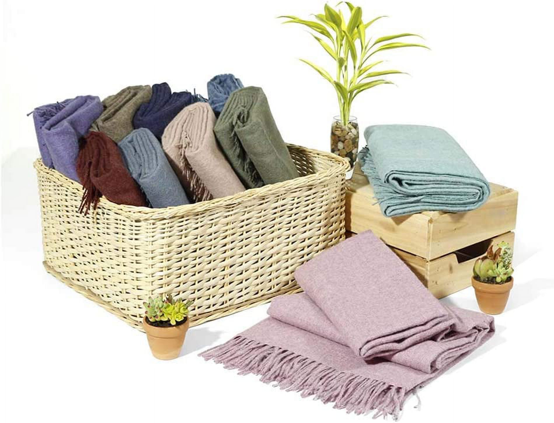 100% Baby Alpaca Wool Blanket Throw Solid Color Design for Bed Couch Sofa Soft Warm Peruvian Alpaca Wool Blankets 72" x 52" (Amber)