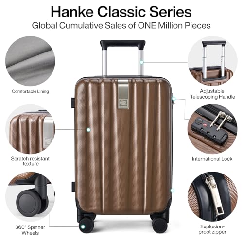Hanke 29 Inch Luggage Suitcases With Spinner Wheels Lightweight PC hardside Rolling Suitcase With Travel Lock, Checked-Large 29-Inch(Blackish Green)