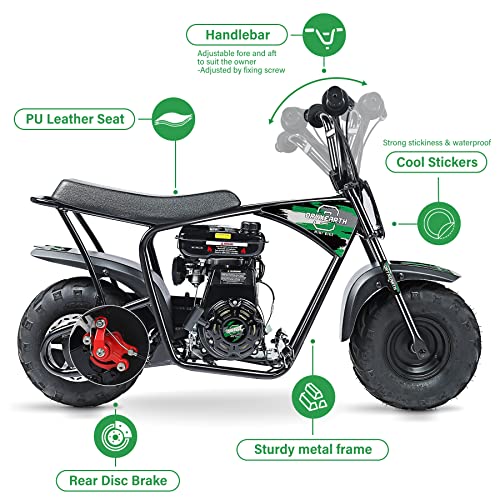 Oryxearth Mini Dirt Bike for Kids, 105CC 4-Stroke Kid Gas Powered Off-Road Pocket Pit Trail Motorcycle W/EPA Approved