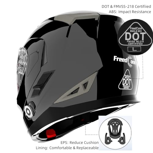 Motorcycle Bluetooth Helmet FreedConn BM2-S Flip Up Modular Bluetooth Motorcycle Helmet Voice Dial 500M 2-3 Riders DOT Motorcycle Helmet with