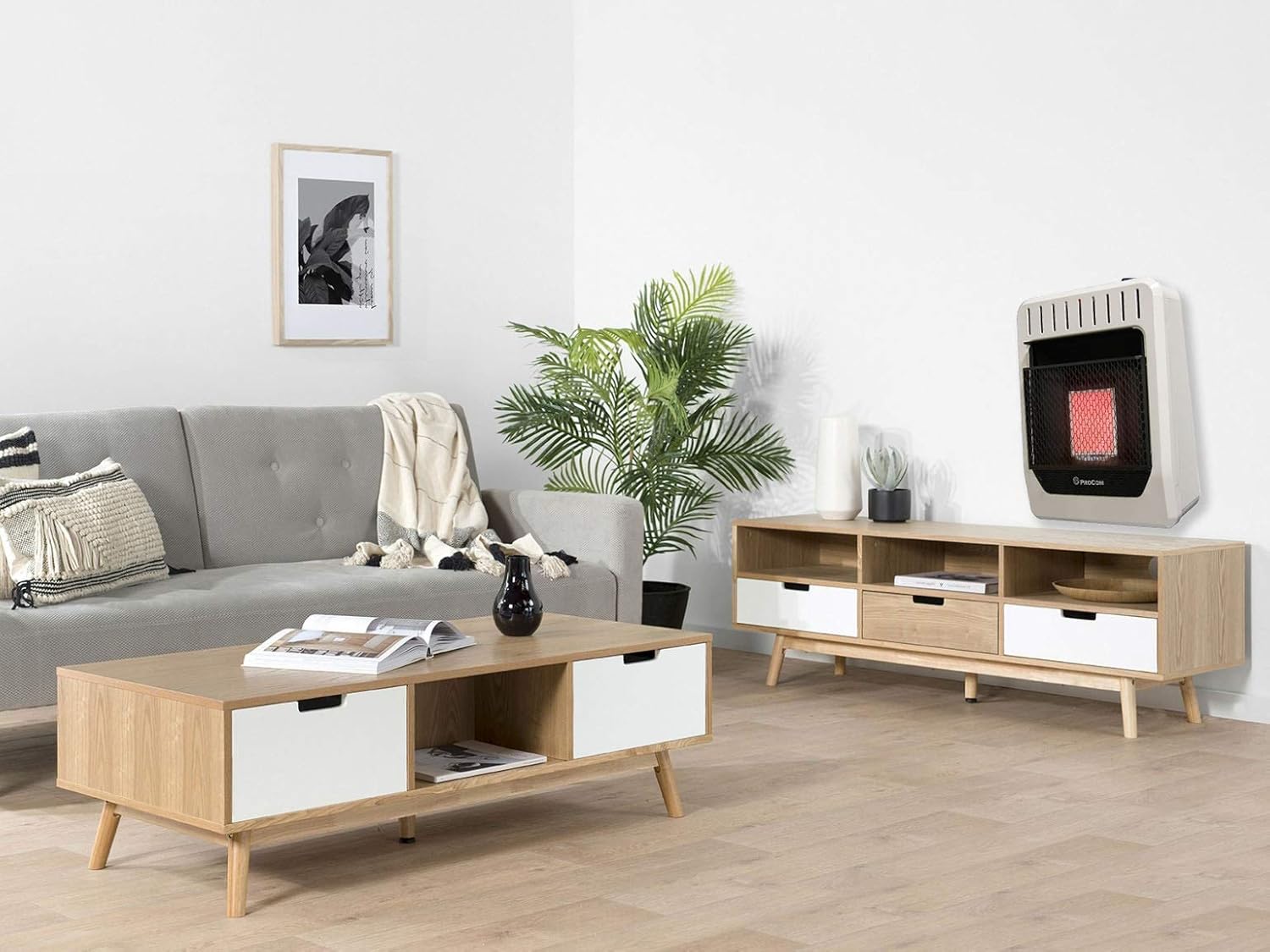 ProCom ML1PHG Ventless Propane Gas Infrared Space Heater with Manual Control for Living Room, Bedroom, Home Office, 10000 BTU