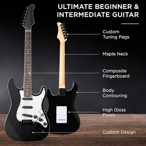 Best Choice Products 39in Full Size Beginner Electric Guitar Starter Kit w/Case, Strap, 10W Amp, Strings, Pick, Tremolo Bar - Sunburst