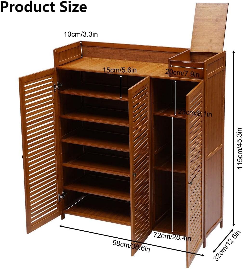Gdrasuya10 Bamboo Entryway Shoe Storage Cabinets